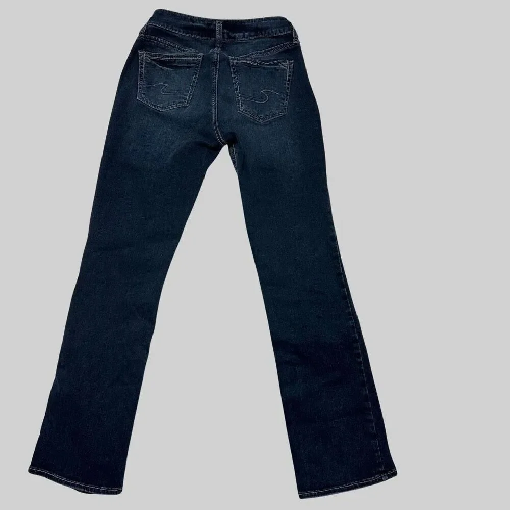 SILVER Suki Womens Jeans Denim Size 27 Slim Bootcut Whiskering Stretchy‎ - Picture 3 of 10